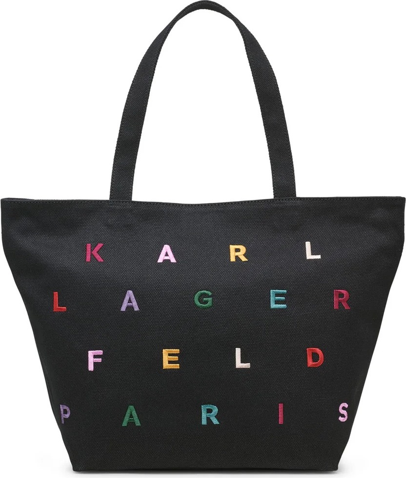 Жіноча сумка-шоппер Karl Lagerfeld Paris з нашивками 1159827891 (Чорний One size) — фото 3