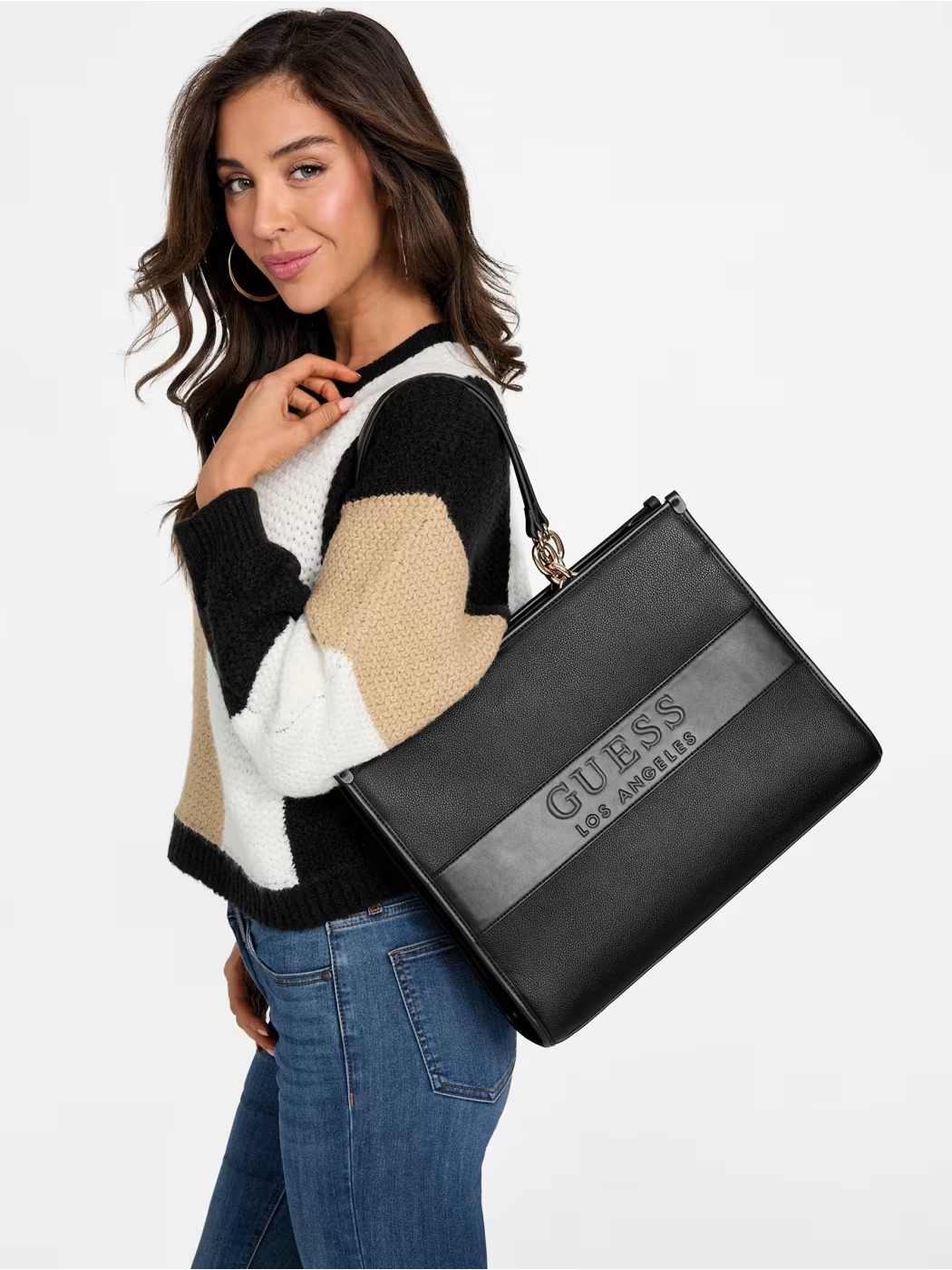Жіноча сумка тоут Guess з логотипом 1159830527 (Чорний One size) — фото 1