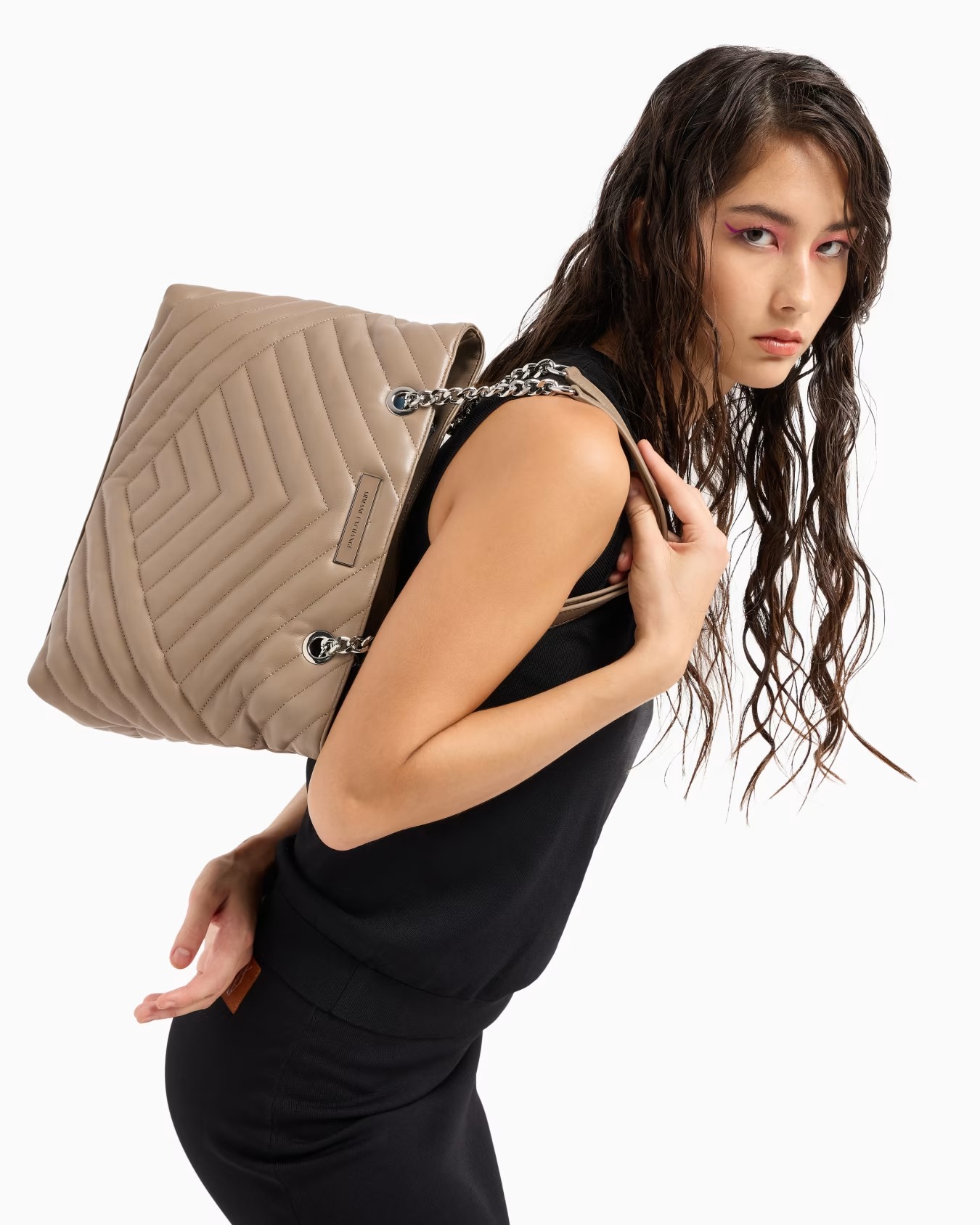 Стьобана сумка Armani Exchange 1159834825 (Бежевий One size) — фото 1