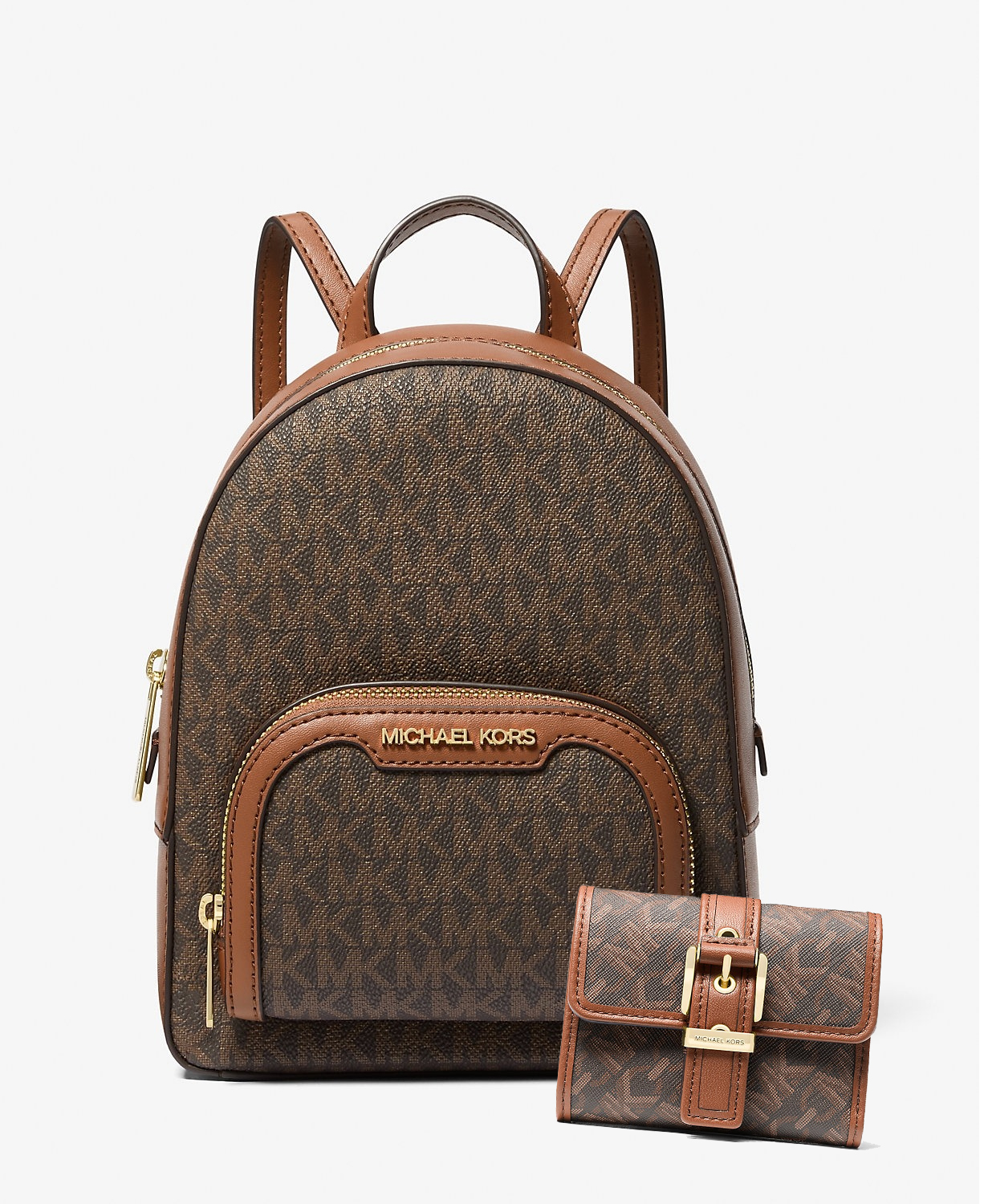 Компактний жіночий набір Michael Kors рюкзак та гаманець 1159845114 (Коричневий One Size) — фото 1