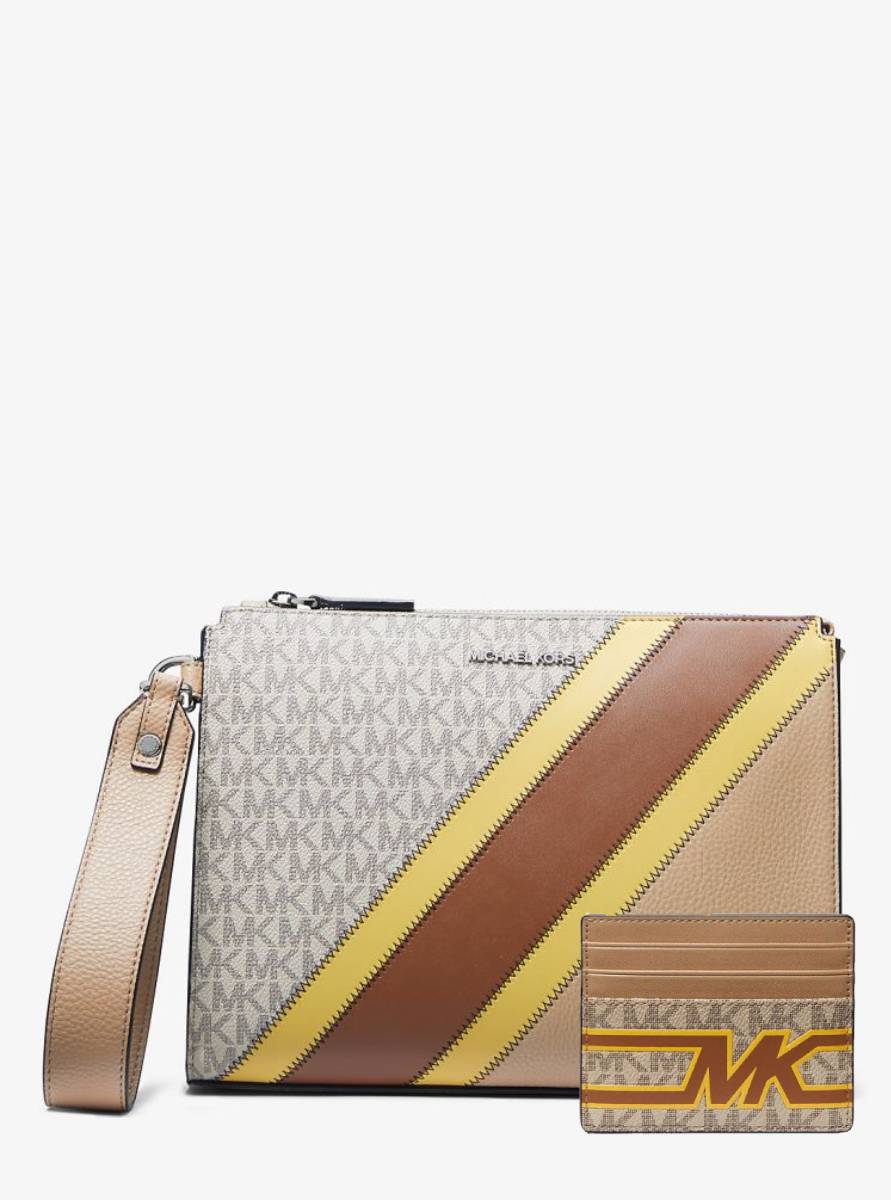 Стильний набір Michael Kors сумка-клатч та картхолдер 1159845123 Бежевий — фото 1