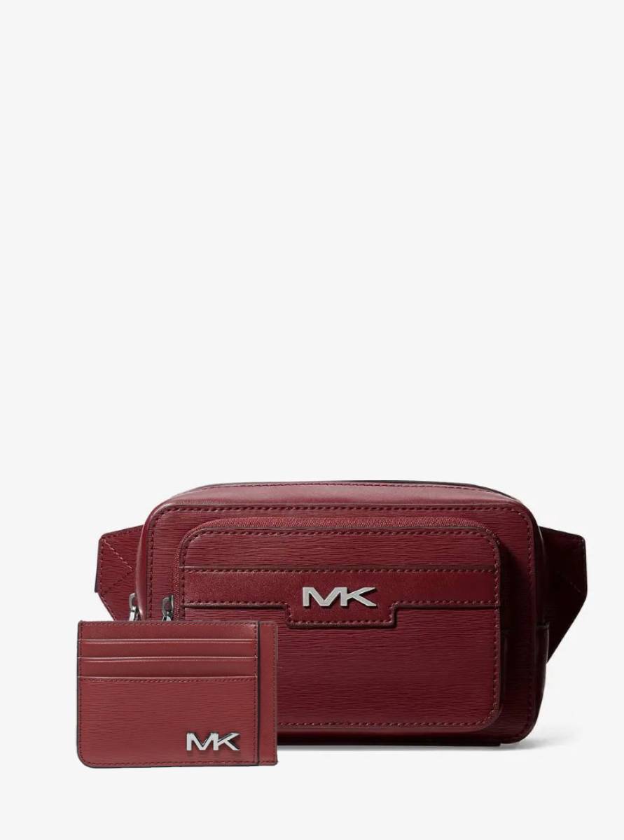 Чоловічий набір COOPER Michael Kors сумка-слінг та картхолдер 1159845128 Бордовий — фото 1