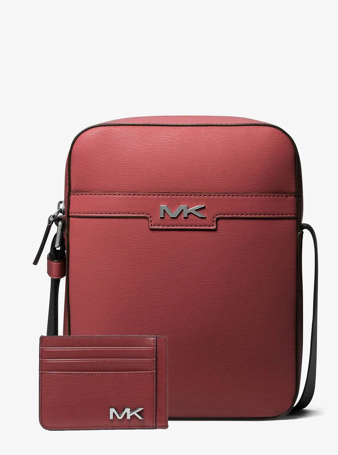Чоловічий набір Cooper Michael Kors сумка через плече та картхолдер 1159845133 Бордовий — фото 1