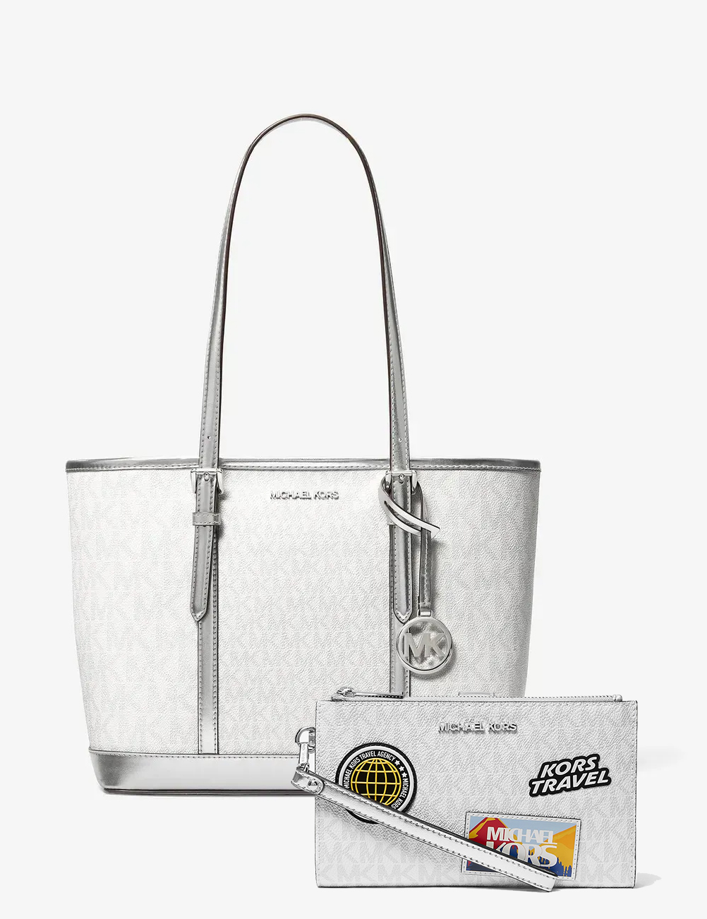 Жіночий комплект JET SET TRAVEL Michael Kors сумка тоут та гаманець 1159845157 Білий — фото 1