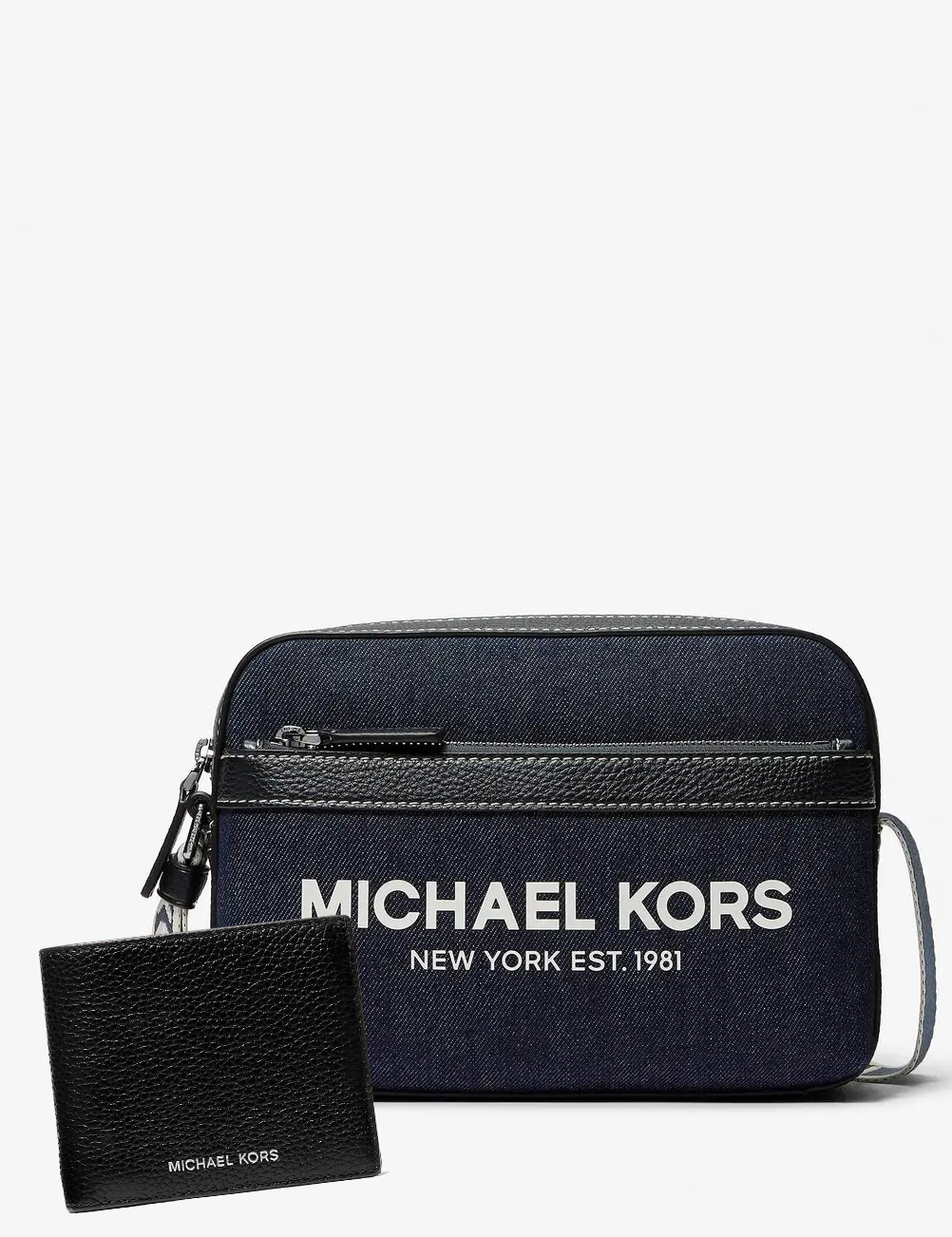 Чоловічий набір COOPER Michael Kors сумка через плече та гаманець 1159845161 Чорний/Синій — фото 1