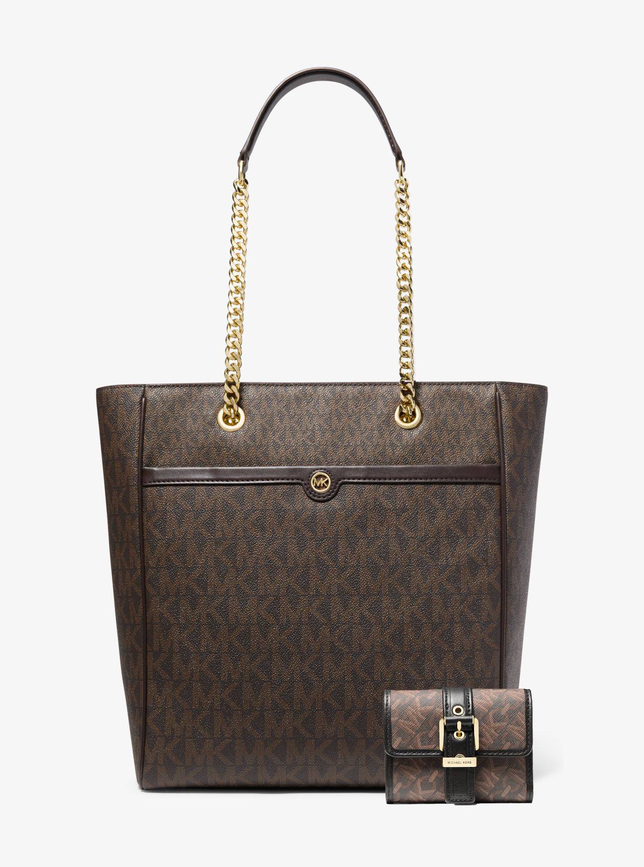 Жіночий комплект Blaire Michael Kors сумка тоут та гаманець 1159845167 Коричневий — фото 1
