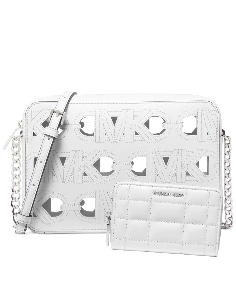 Жіночий комплект Jet Set Michael Kors сумка кроссбоді та гаманець 1159845177 Білий — фото 1