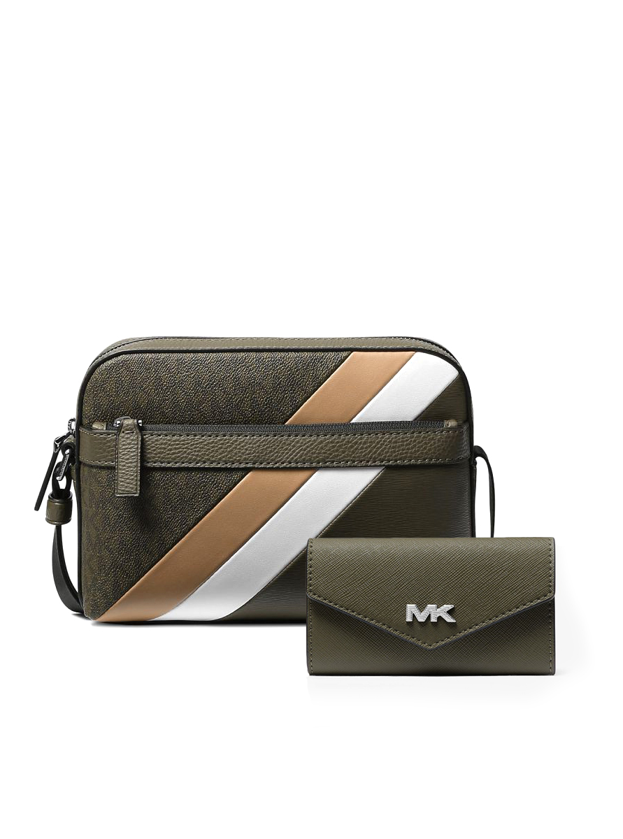 Чоловічий набір Cooper Michael Kors кроссбоді та ключниця 1159845723 Зелений — фото 1