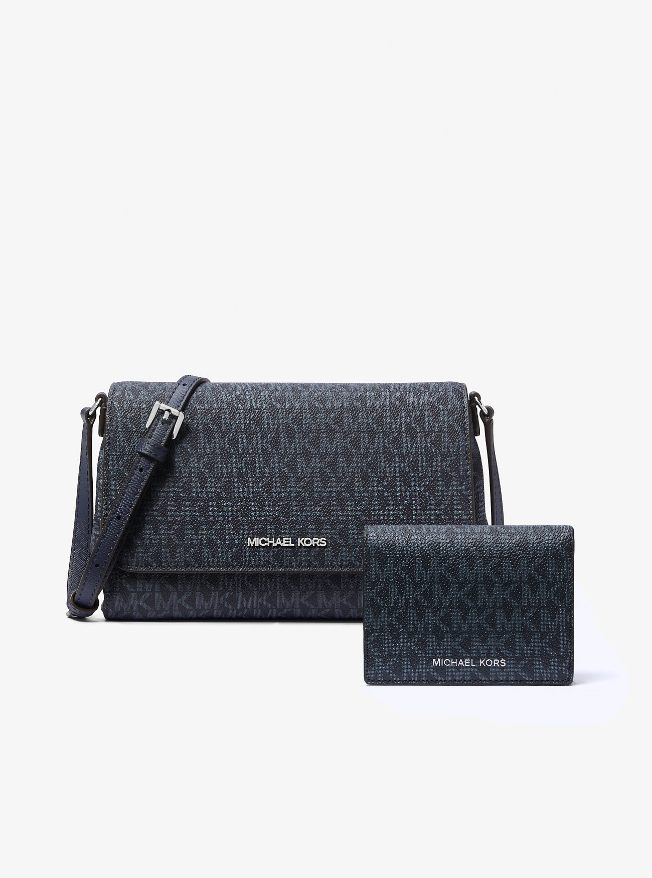 Жіночий набір Jet Set Item Michael Kors кросбоді та гаманець 1159845995 Синій — фото 1