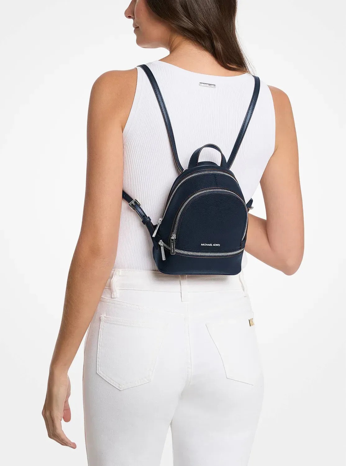 Маленький жіночий рюкзак Michael Kors із натуральної шкіри 1159847895 (Синій One size) — фото 1