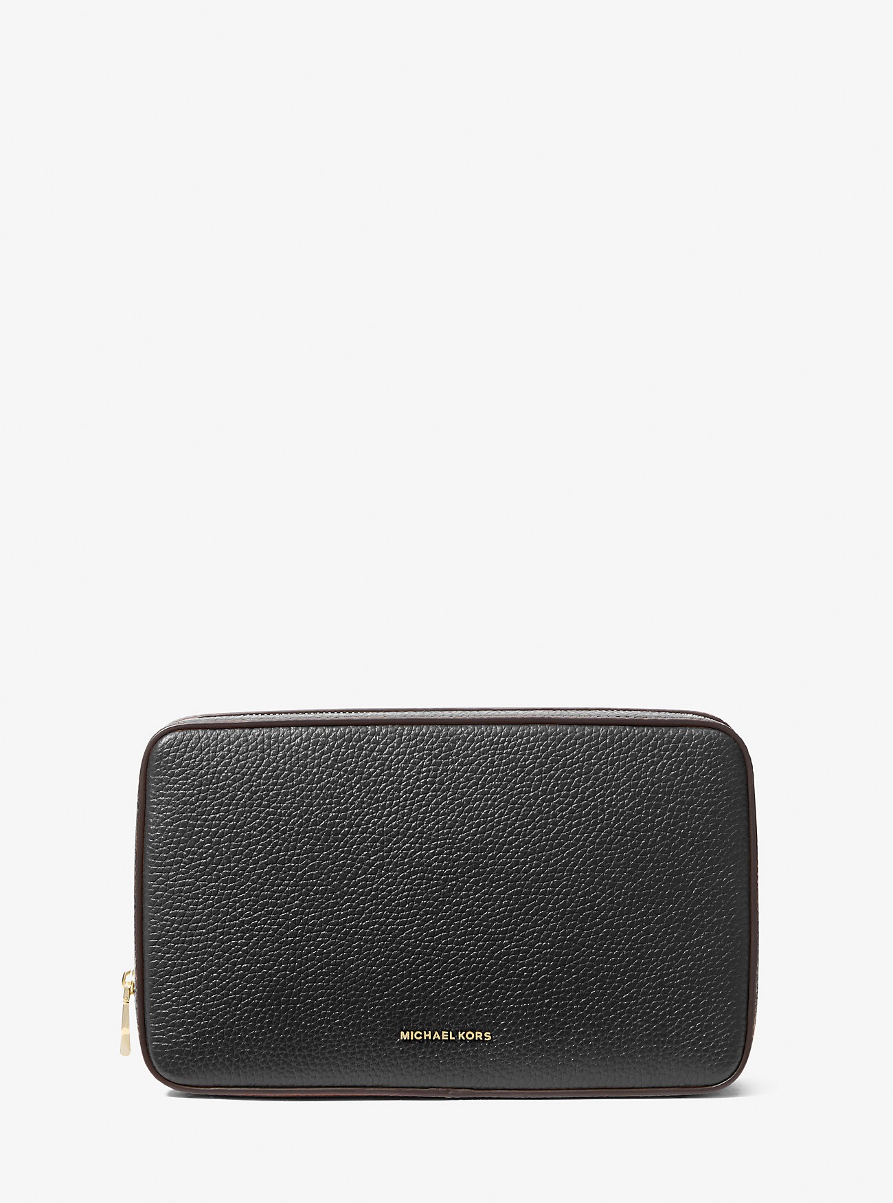 Шкіряний несесер Michael Kors косметичка з логотипом 1159850250 (Чорний One size) — фото 1