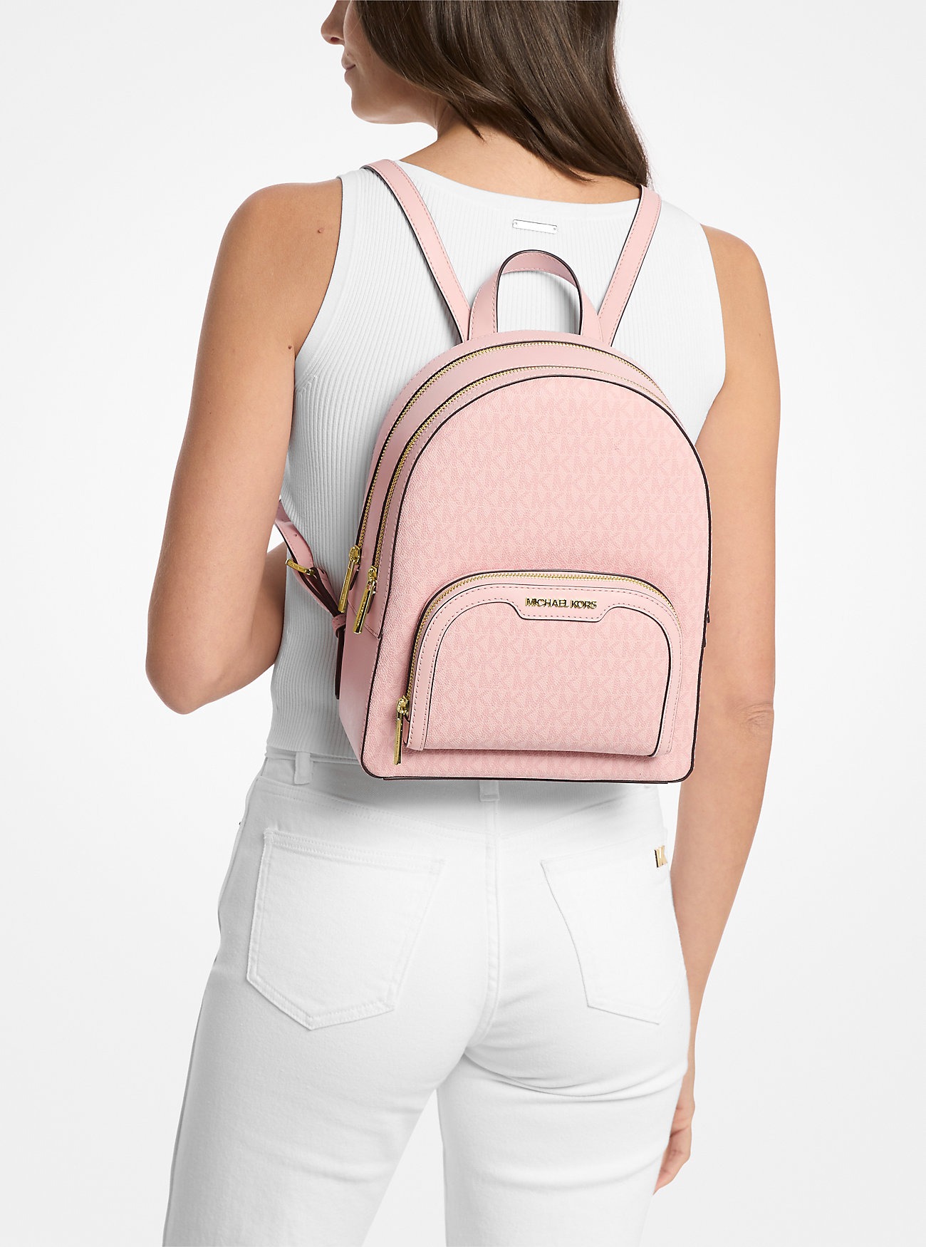 Жіночий рюкзак з принтом Jaycee Michael Kors в подарунковій коробці 1159851127 (Рожевий One size) — фото 1