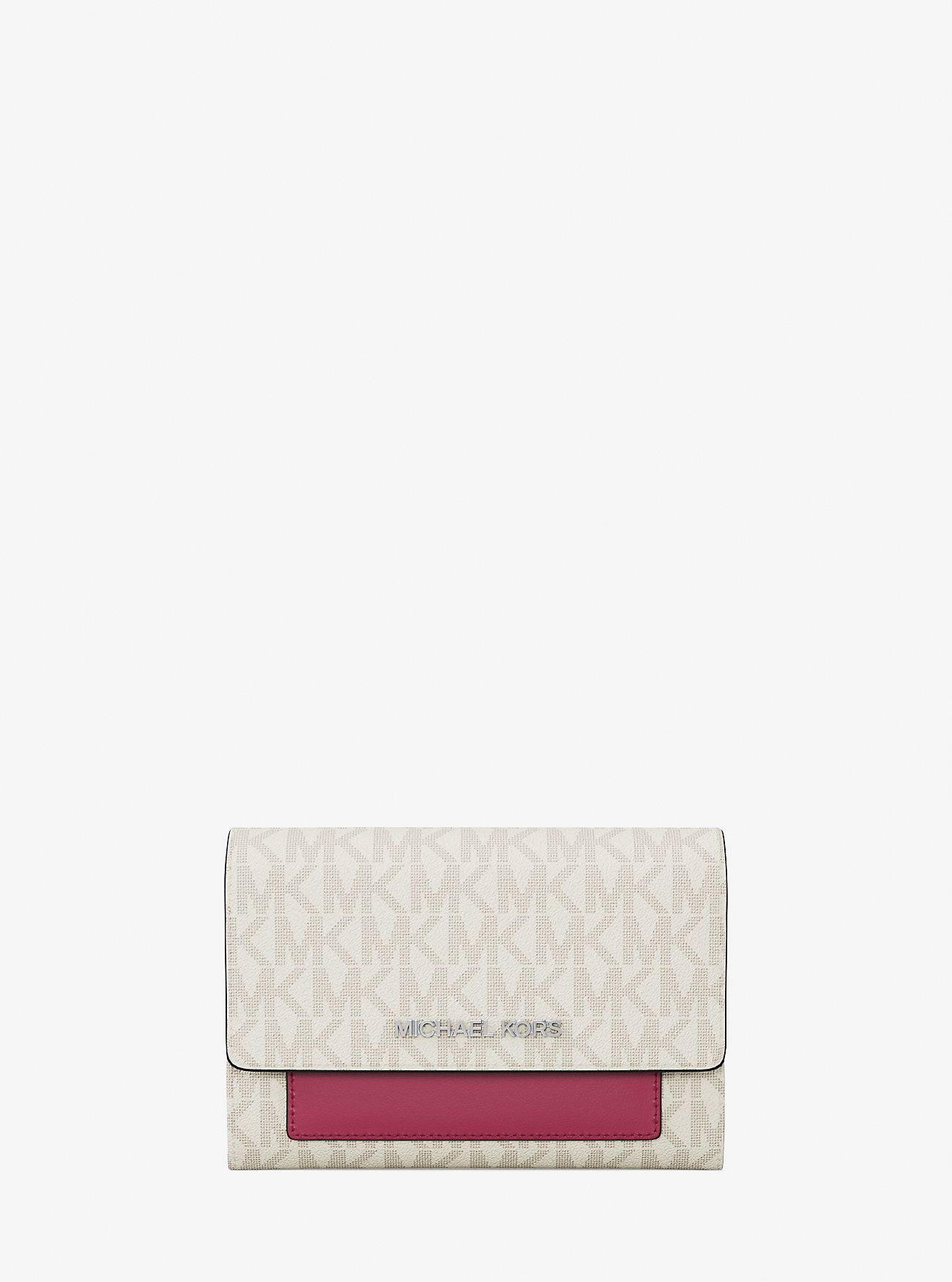 Жіночий гаманець Jet Set Michael Kors з картхолдером 1159850053 (Молочний/Рожевий One size) — фото 1