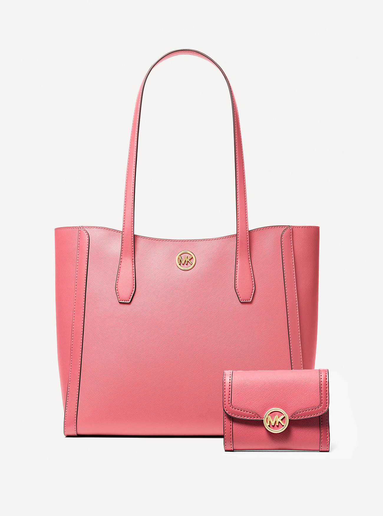 Жіночий набір Michael Kors сумка та гаманець 1159845989 Рожевий — фото 1