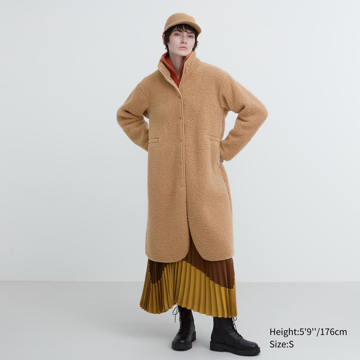 Пальто з екомеху Uniqlo з флісовою підкладкою 1159797455 — фото 1