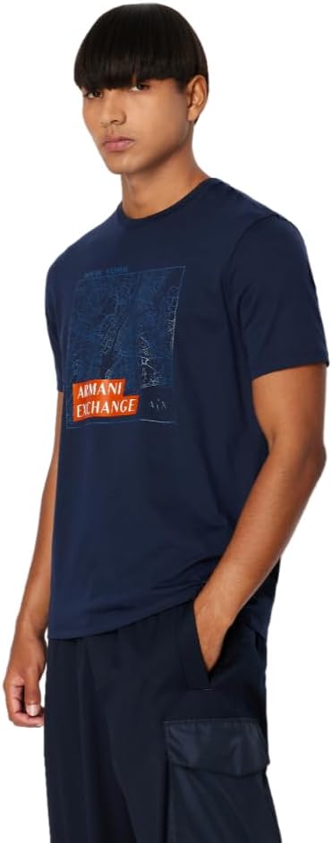 Футболка Armani Exchange з логотипом 1159799674 (Білий/синій, XL) — фото 1