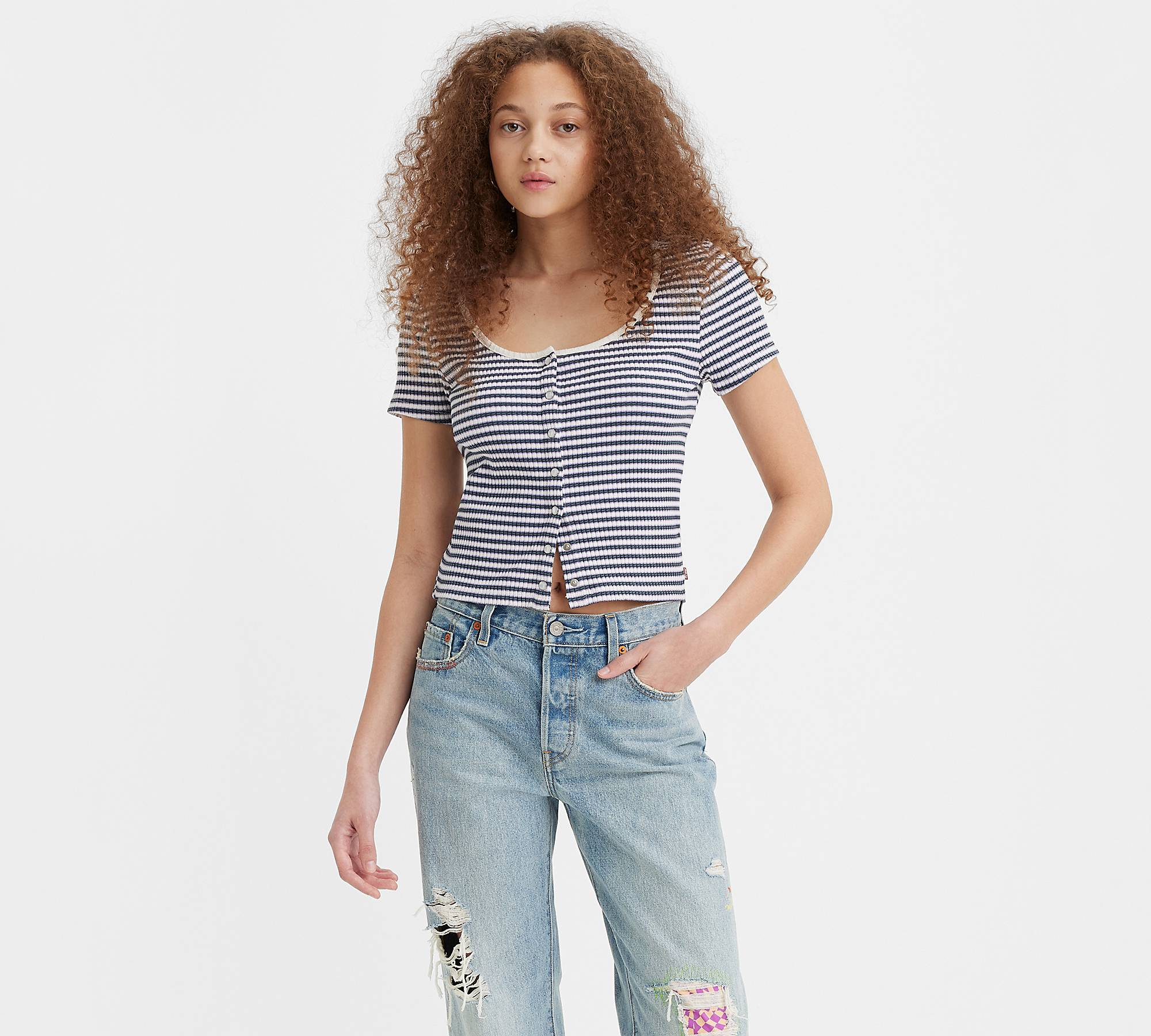 Жіноча футболка Levi's на кнопках 1159794623 — фото 1