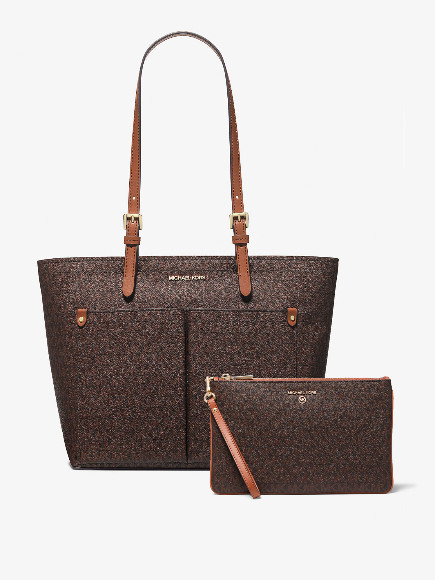 Жіночий набір Jet Set Travel Michael Kors сумка та клатч 1159858720 Коричневий — фото 1