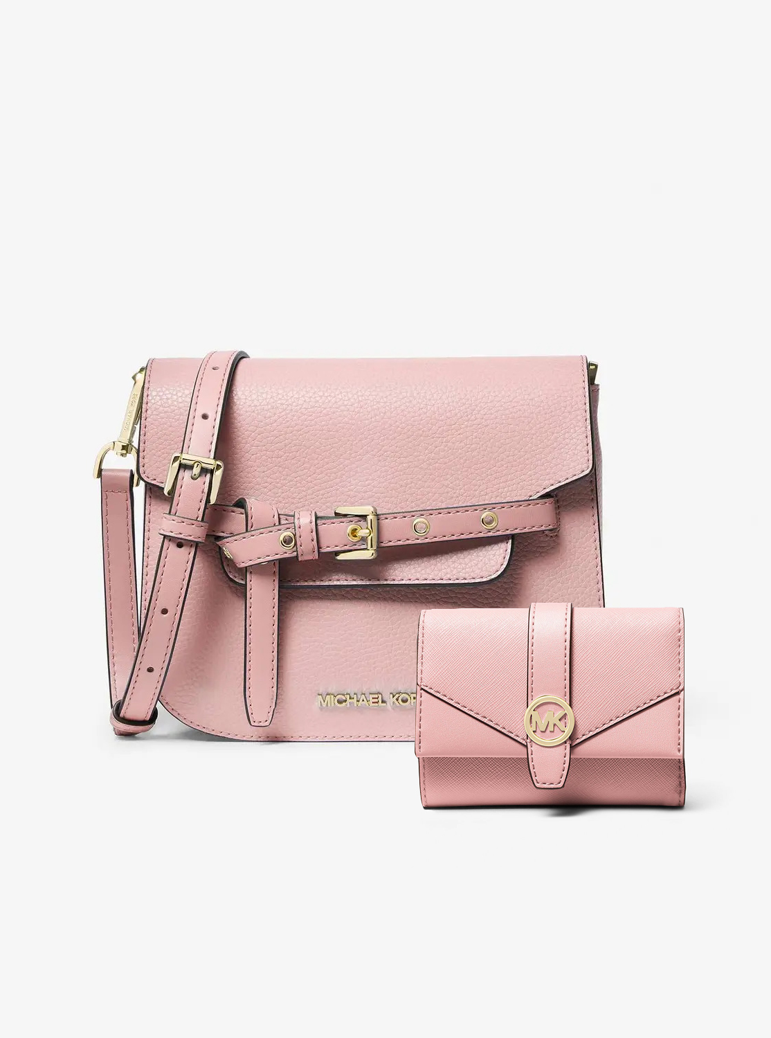 Набір Emilia Michael Kors шкіряна сумка-кроссбоді та гаманець 1159858728 Рожевий — фото 1