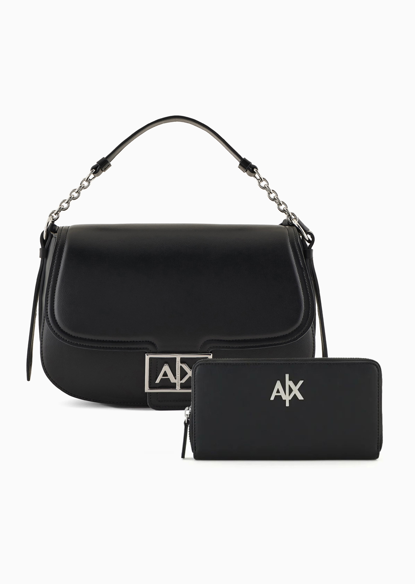 Жіночий набір Armani Exchange сумка та гаманець 1159858992 Чорний — фото 1