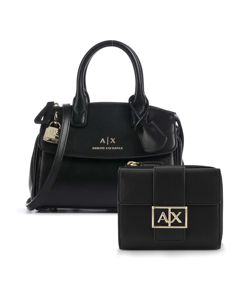 Жіночий набір Armani Exchange сумка та гаманець 1159859074 Чорний — фото 1