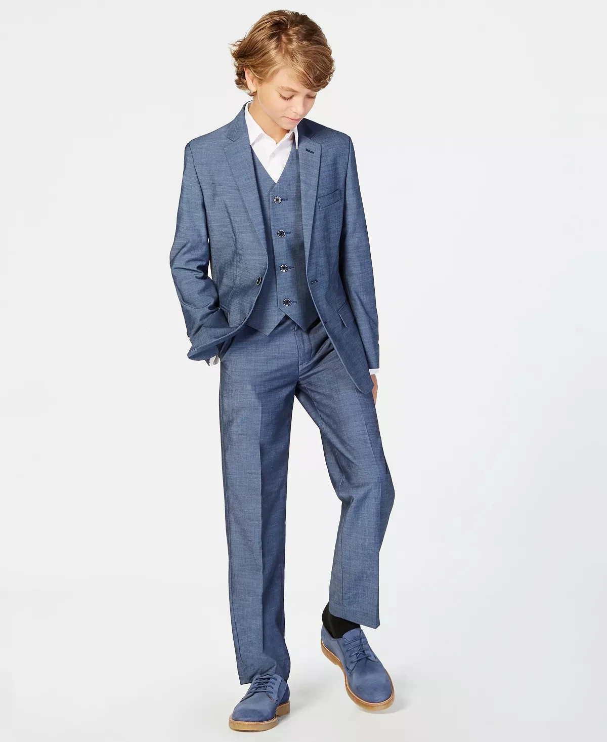 Дитячий стильний піджак Calvin Klein 1159806443 (Білий/синій, 8(M)) — фото 1