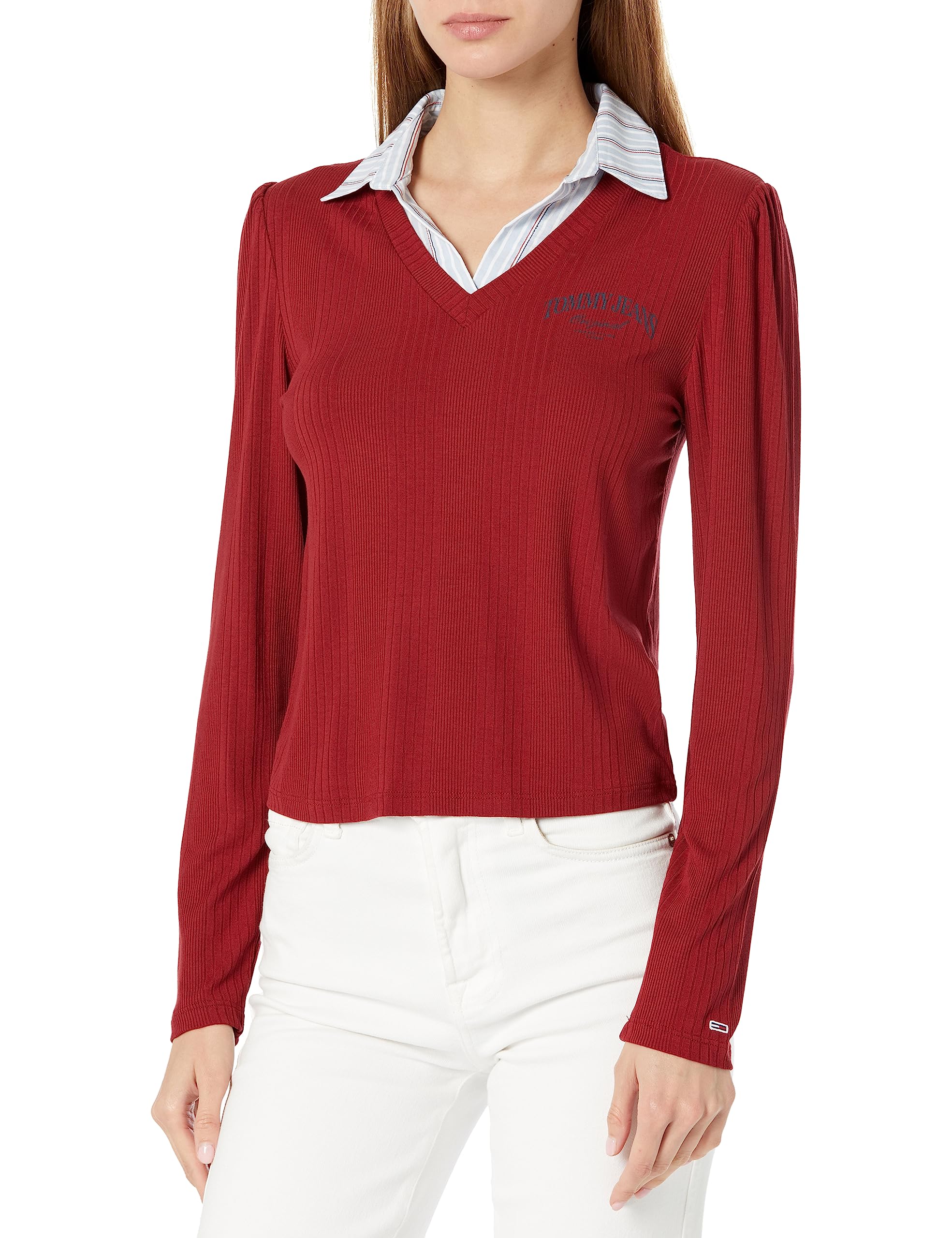Жіночий лонгслів у рубчик Tommy Hilfiger 1159806485 — фото 1