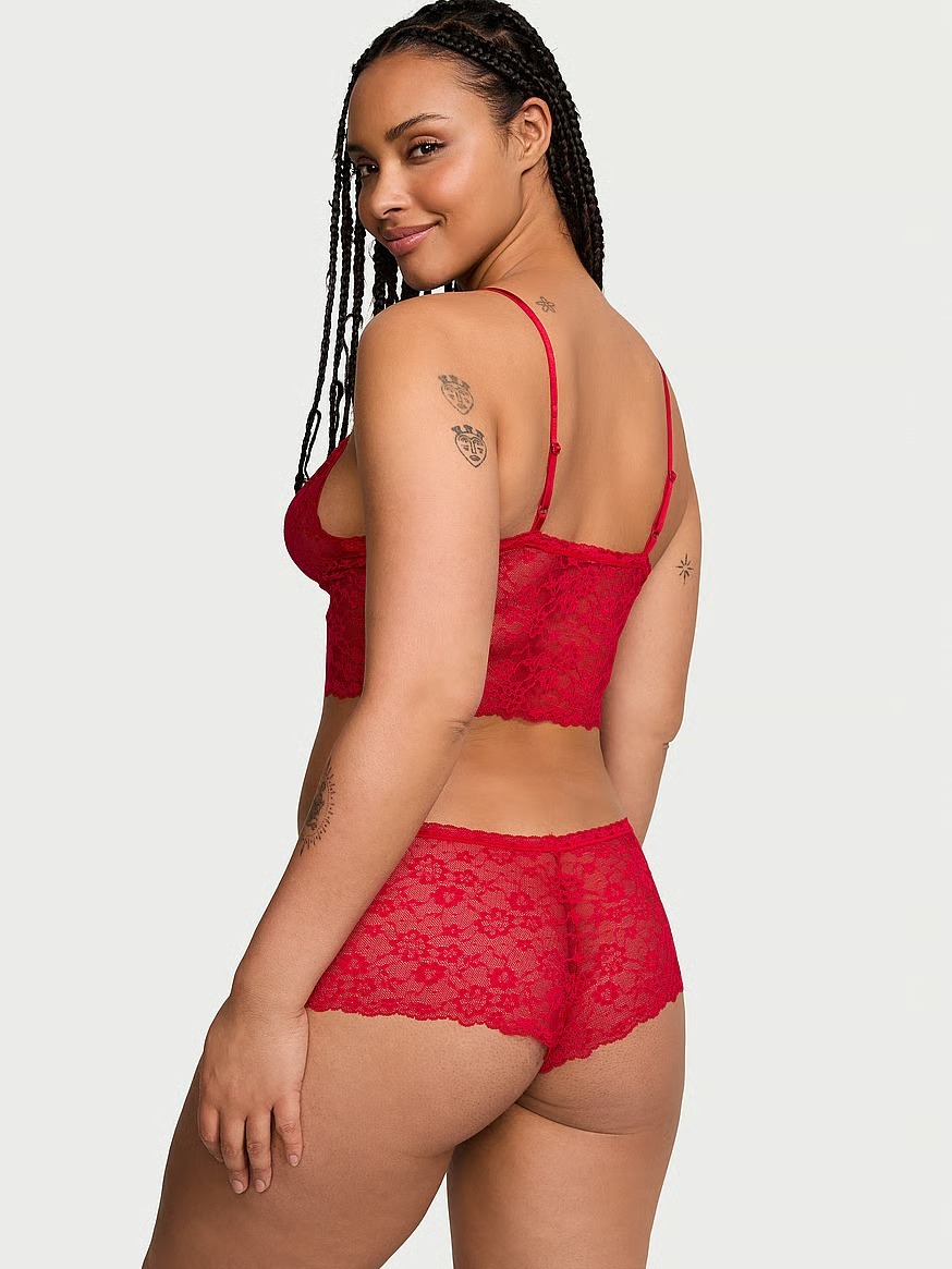 Ніжний мереживний комплект Victoria's Secret майка-топ та шорти 1159813153 — фото 4