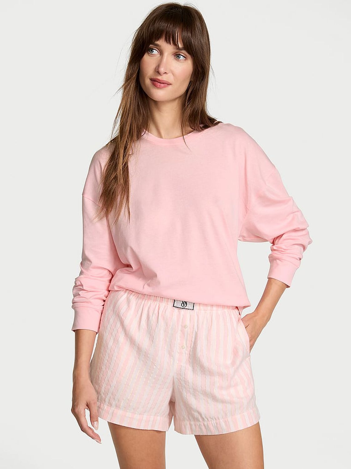 Жіноча піжама Victoria's Secret лонгслів та шорти 1159856410 — фото 1