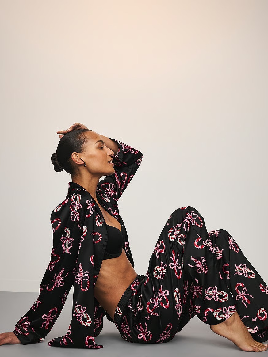 Жіноча сатинова піжама Victoria's Secret сорочка та штани 1159859265 — фото 6