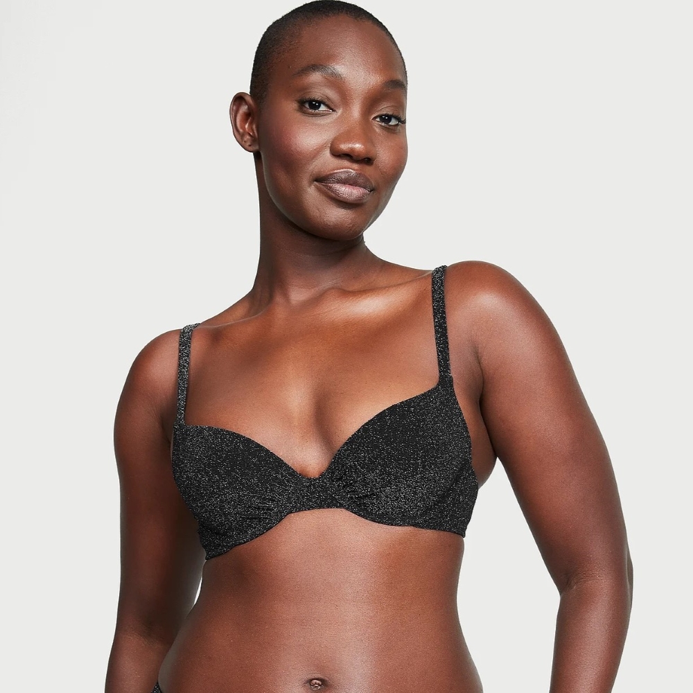 Роздільний купальник із шиммером Victoria's Secret топ Push-Up та плавки чики 1159823310 — фото 1