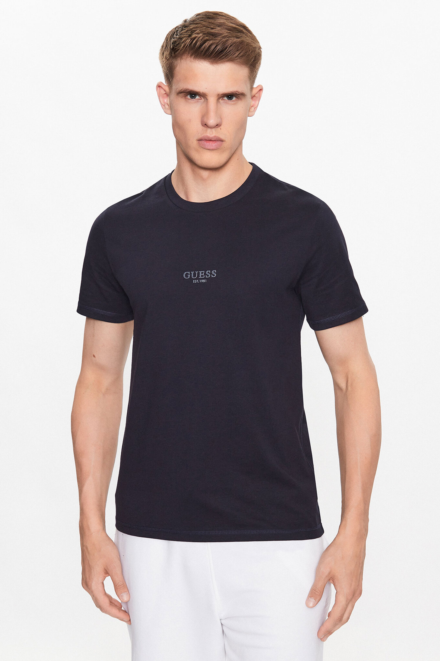 Чоловічі футболки Guess з логотипом 1159808918 (Синій, XL) — фото 1