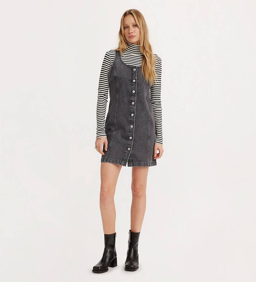 Джинсова міні-сукня Levi's сарафан 1159807712 (Чорний, M) — фото 1