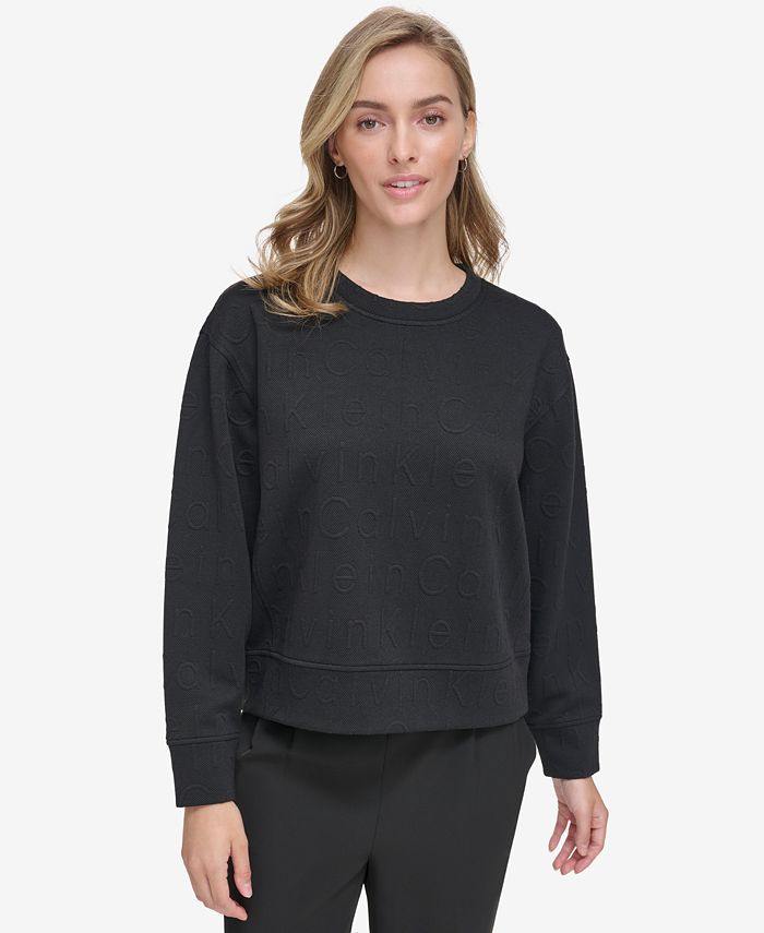 Жіночий світшот Calvin Klein з логотипом 1159810537 (Чорний, XL) — фото 1