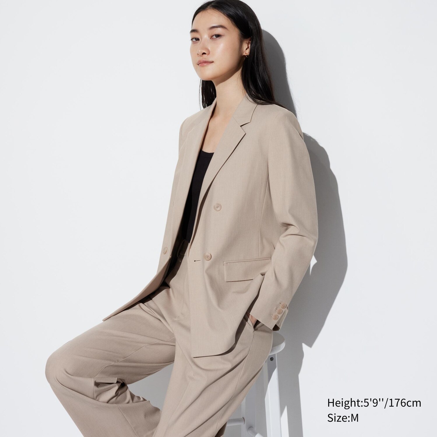Класичний піджак UNIQLO 1159811564 (Бежевий, M) — фото 1