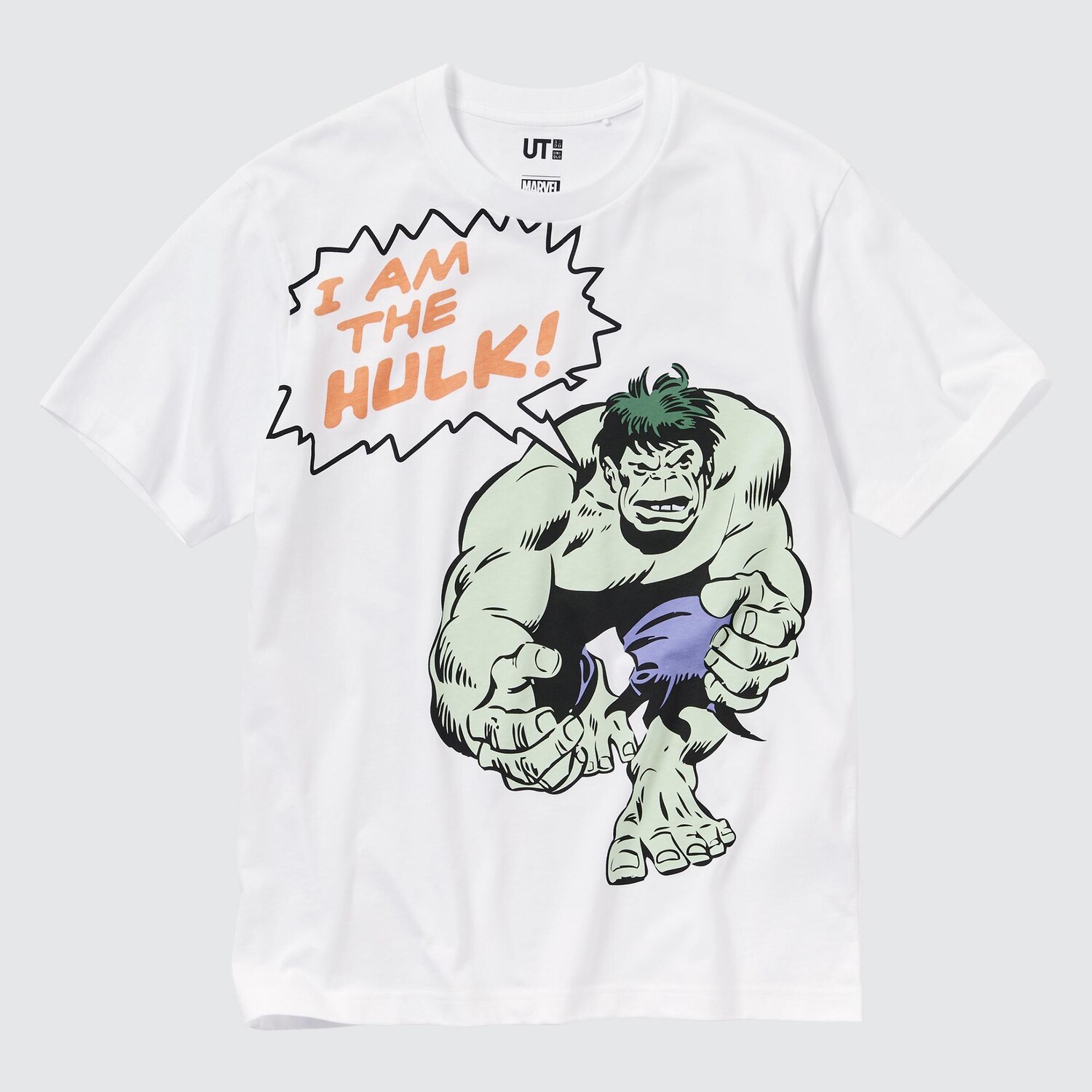 Футболка UNIQLO Marvel з принтом "I am the Hulk!" 1159812584 (Білий, M) — фото 1
