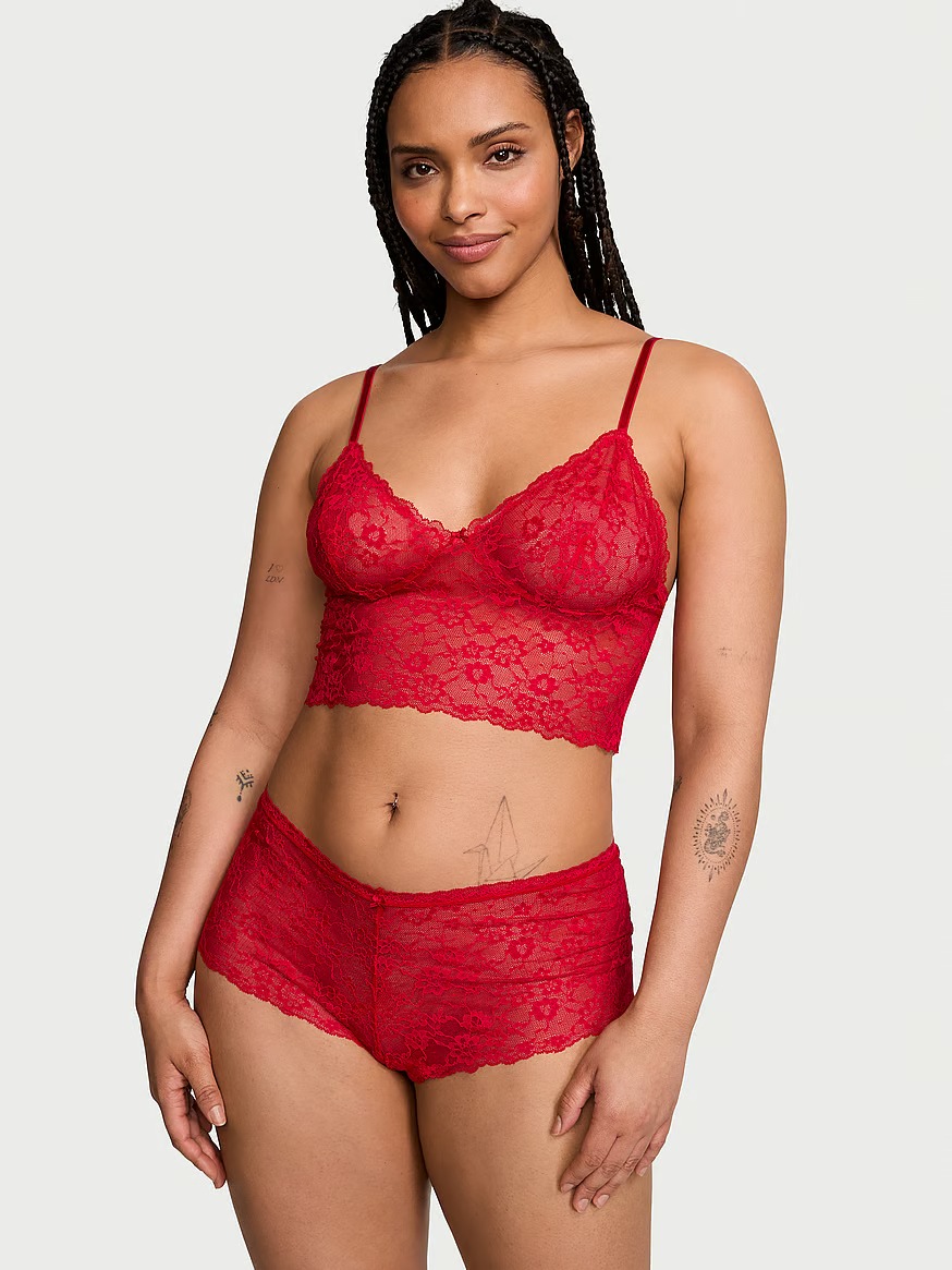Ніжний мереживний комплект Victoria's Secret майка-топ та шорти 1159813153 — фото 1