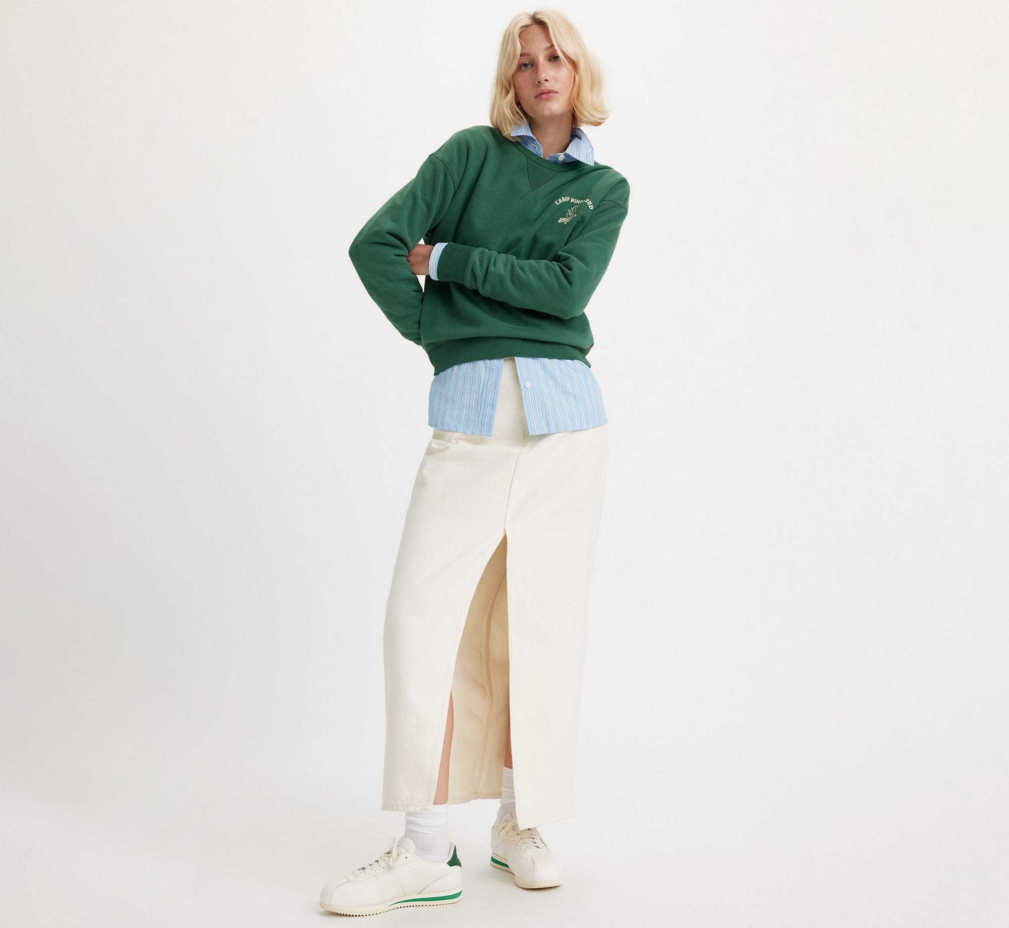 Жіноча довга джинсова спідниця Levi's 1159814594 (Молочний 24) — фото 1