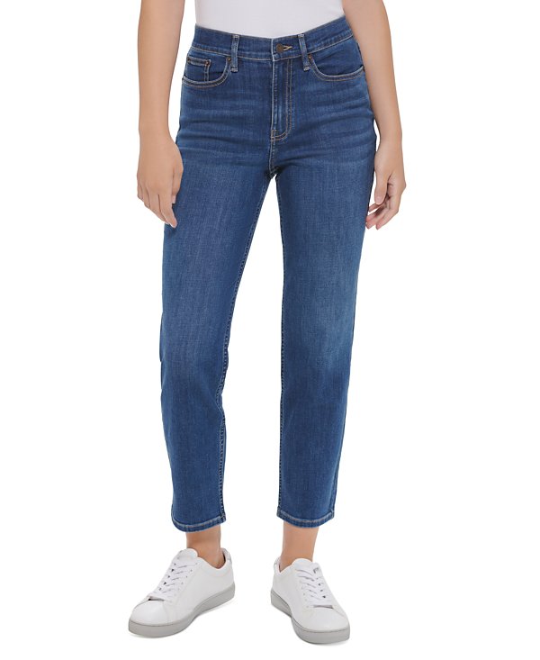 Жіночі джинси Calvin Klein High Rise Slim Petite 1159816033 (Білий/синій 27) — фото 1