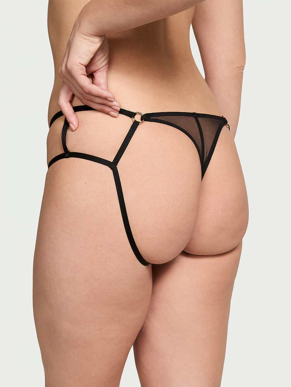 Жіночі гладкі трусики чіки Victoria's Secret 1159829583 (Чорний XL) — фото 4