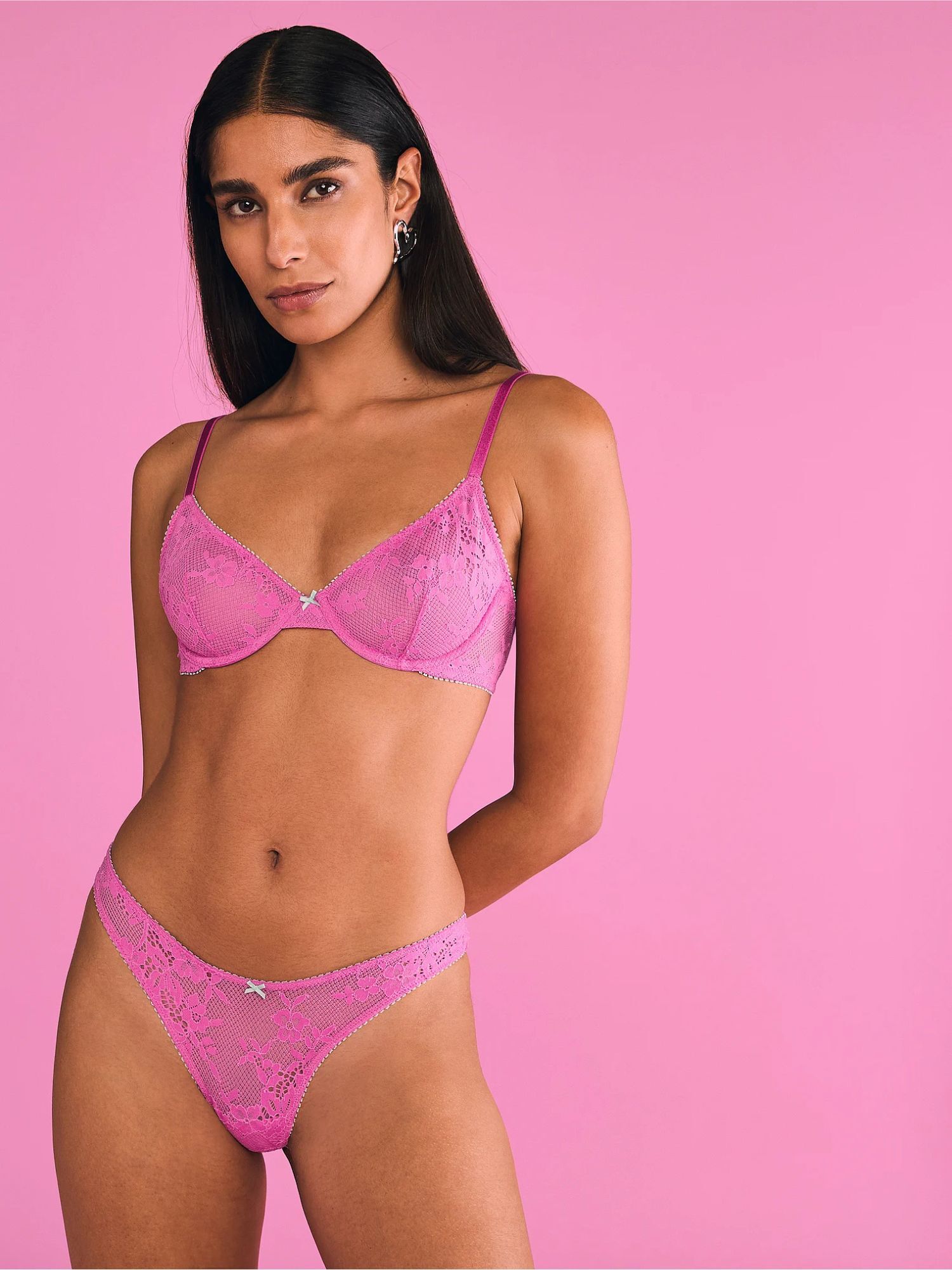 Жіночі трусики тонг Victoria's Secret з квітковим візерунком 1159837197 (рожевий XL) — фото 6