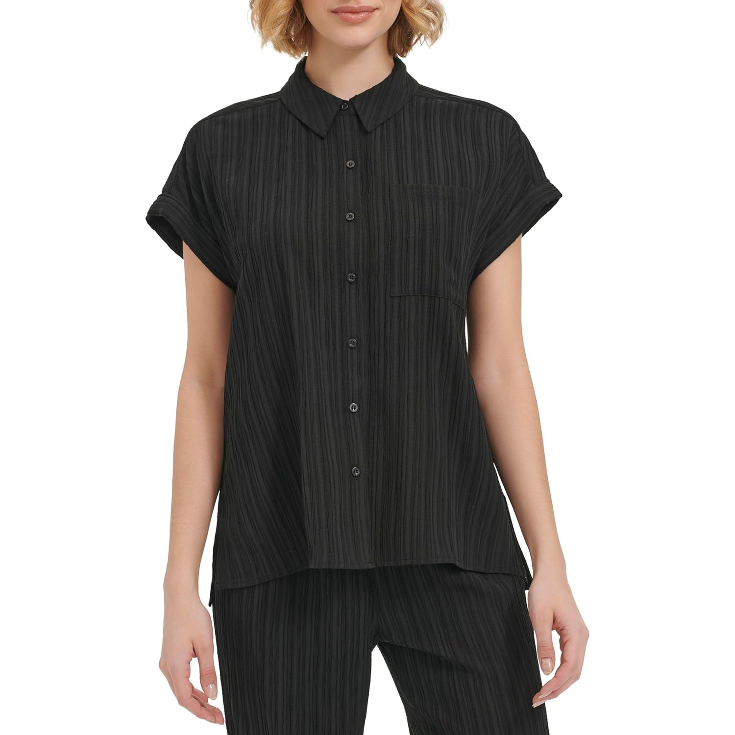 Жіноча легка сорочка на ґудзиках Calvin Klein з коротким рукавом 1159823542 — фото 1