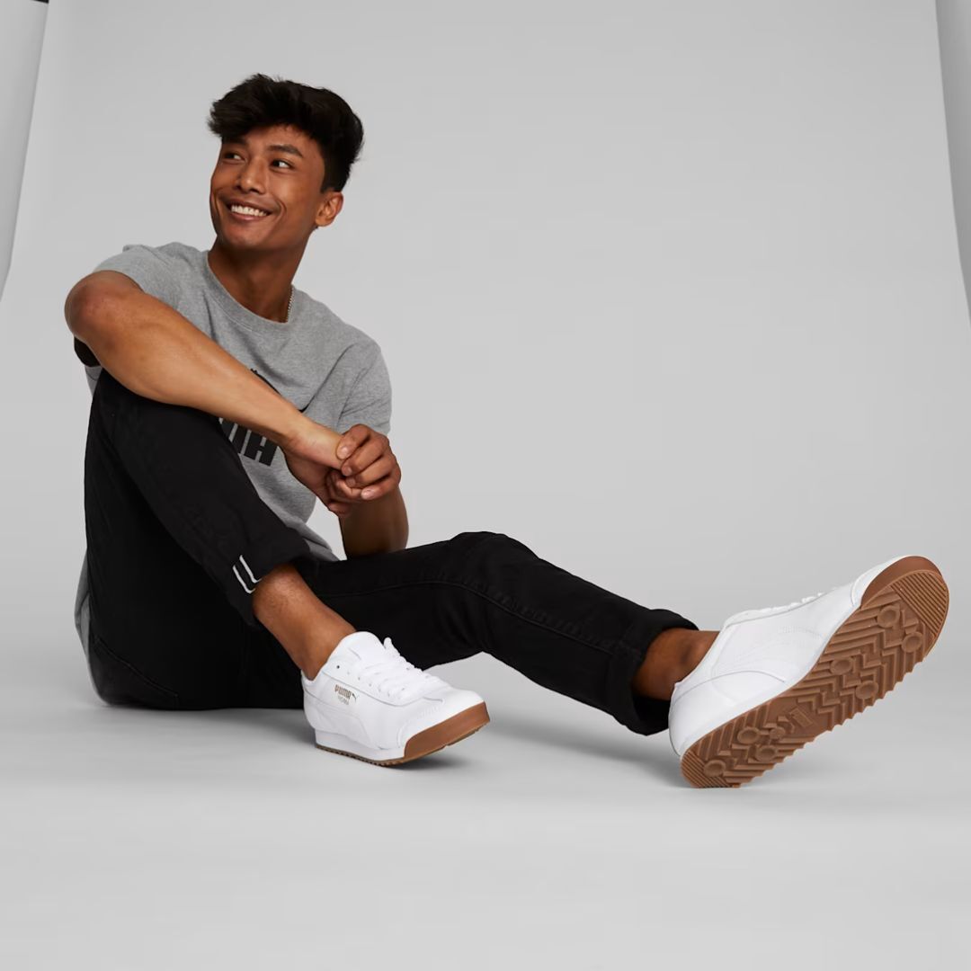 Стильні шкіряні кросівки Puma Roma Classic Gum 47 — фото 10