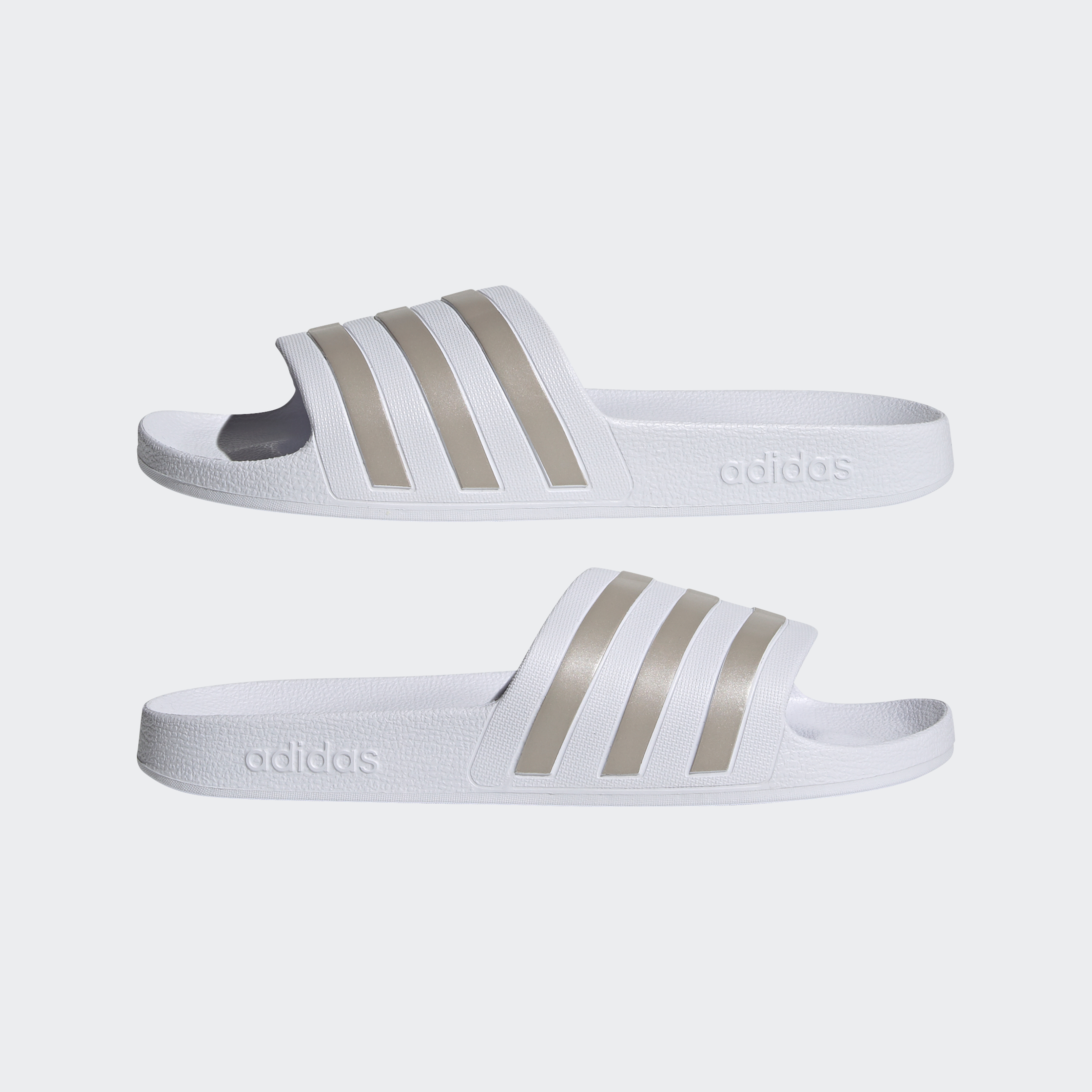 Легкі шльопанці Adilette Aqua від Adidas з фірмовими смужками 47 — фото 9