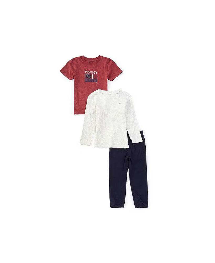 Дитячий комплект Tommy Hilfiger футболка, лонгслів та штани 1159824120 — фото 3
