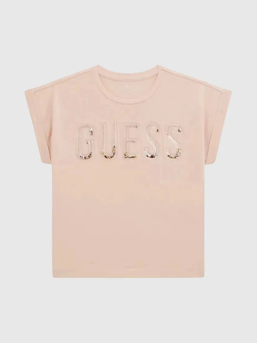 Дитяча футболка Guess з логотипом 1159830857 (Рожевий 8) — фото 1