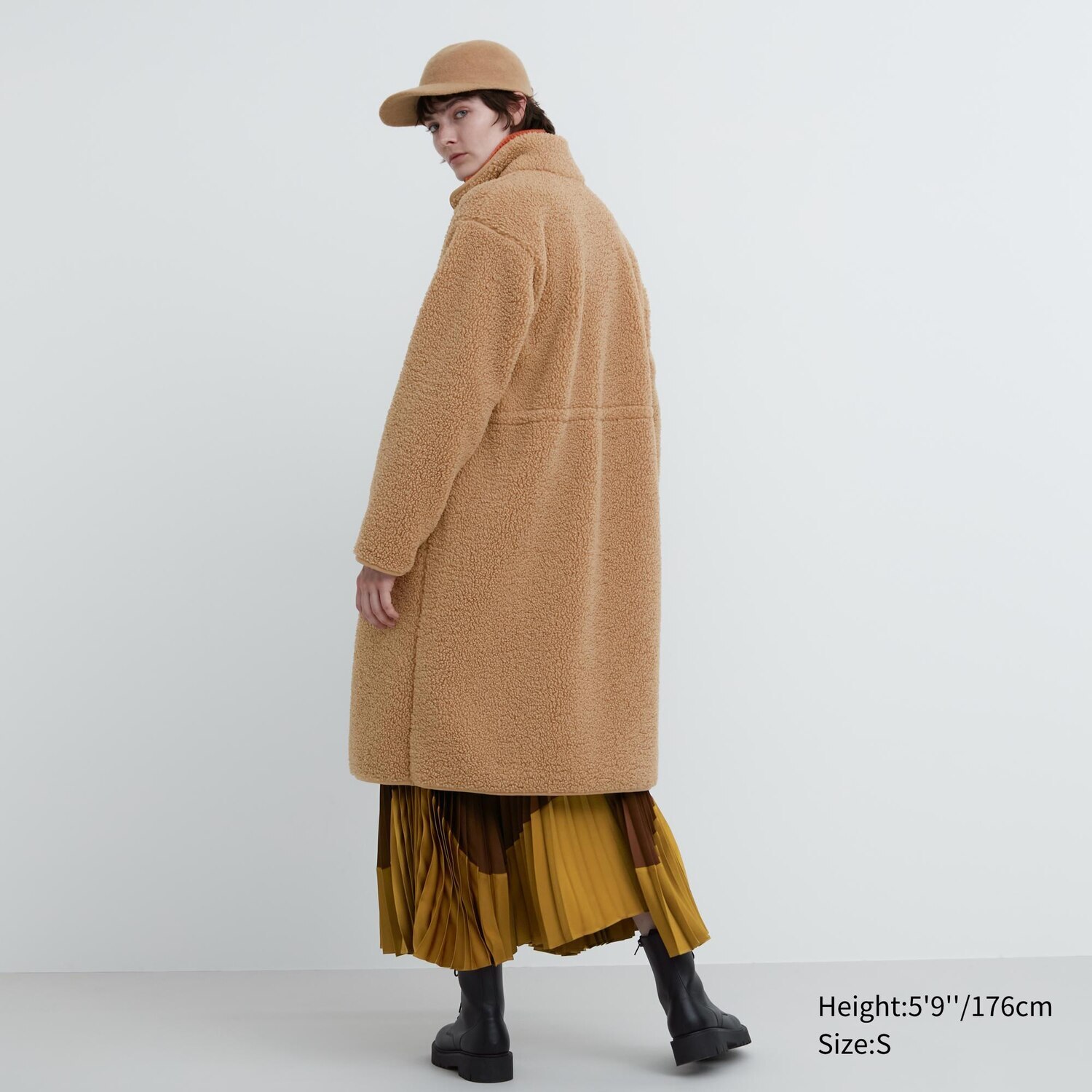 Пальто з екомеху Uniqlo з флісовою підкладкою 1159797455 — фото 5