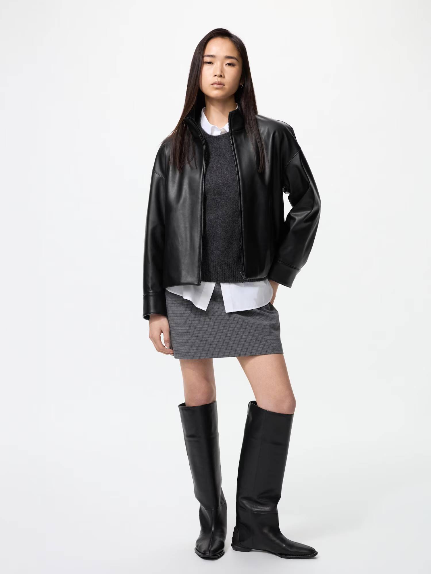 Куртка з екошкіри UNIQLO на блискавці 1159850497 — фото 5