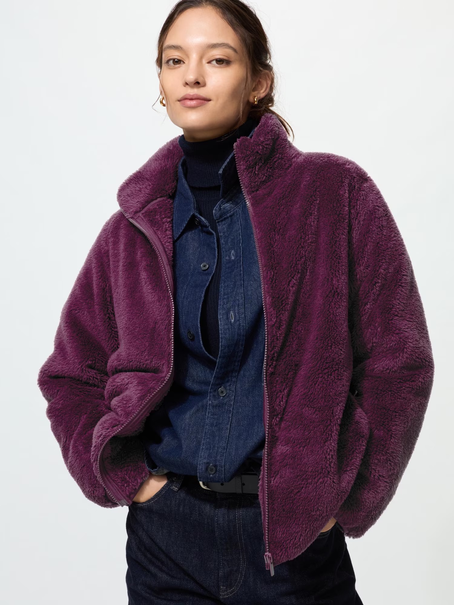 Куртка на блискавці UNIQLO зі штучного хутра 1159855899 — фото 1
