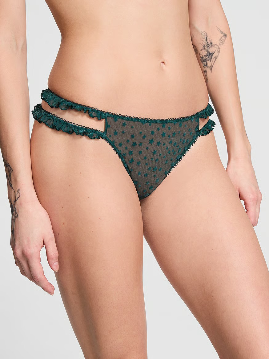 Жіночі сітчасті трусики Тонг Victoria's Secret Pink 1159834107 (Зелений L) — фото 1